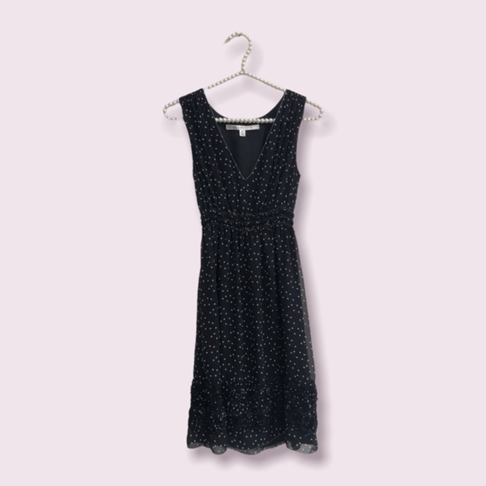 Max Studio Size XS Black Polka Dot Dress